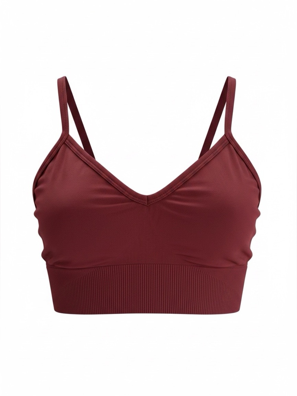lululemon athletica Seamless V-Neck Bralette in Deep Berry Red